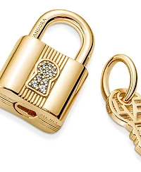 Pandora Cubic Zirconia Padlock Key Dangle Charm