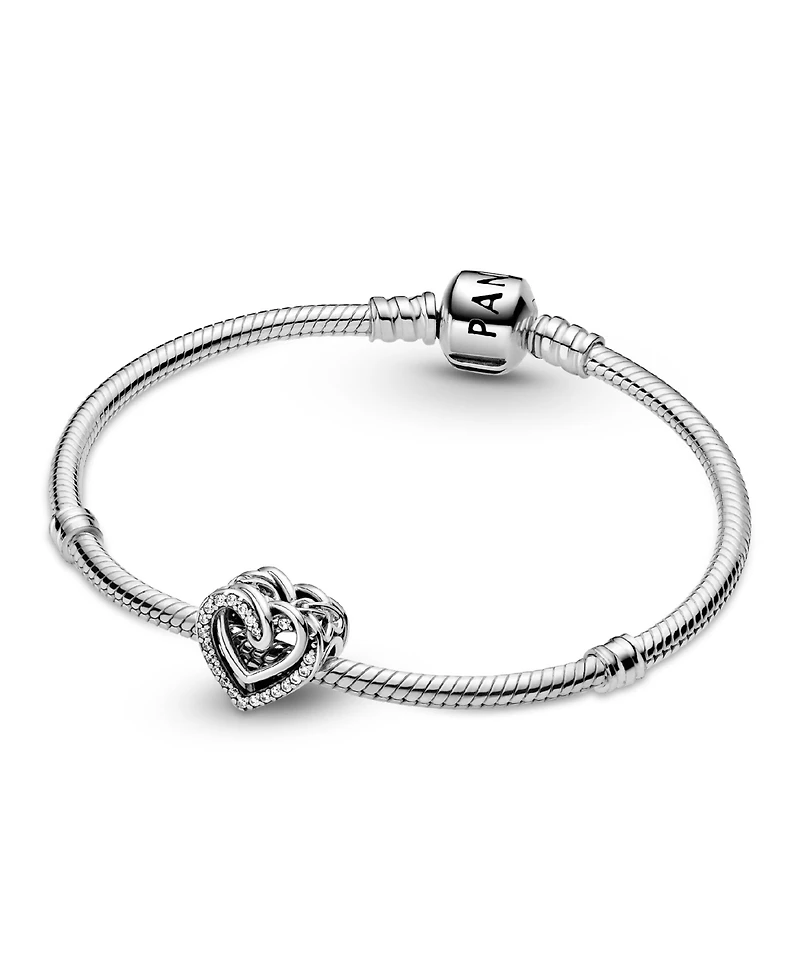 Pandora Cubic Zirconia Sparkling Entwined Hearts Charm