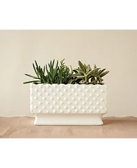 Cottage core Ceramic Hobnail Planter with Scalloped Edge