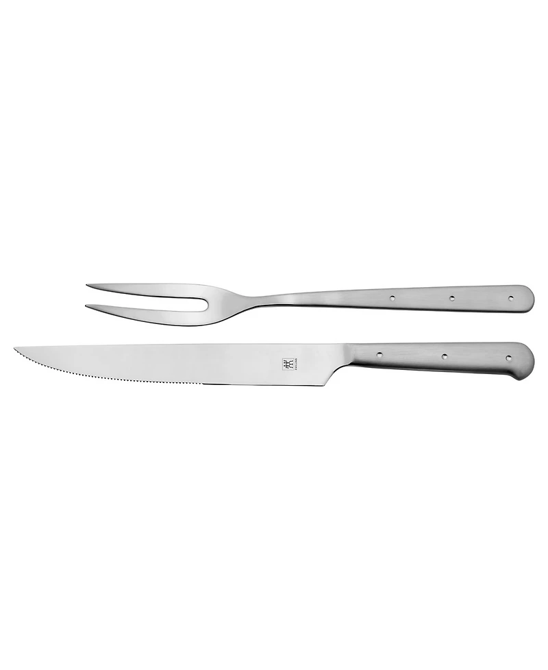 Zwilling Porterhouse 2-Piece Stainless Steel Carving Knife Set with Fork in Presentation Box Gift Set