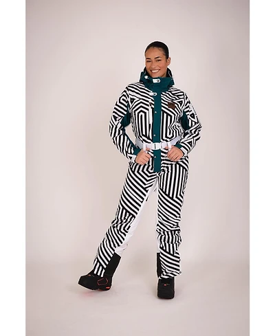 Fall Line Black & White Curved Women's Ski Suit