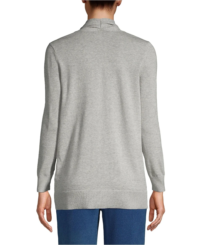 Lands' End Petite Long Sleeve Open Long Cardigan Sweater