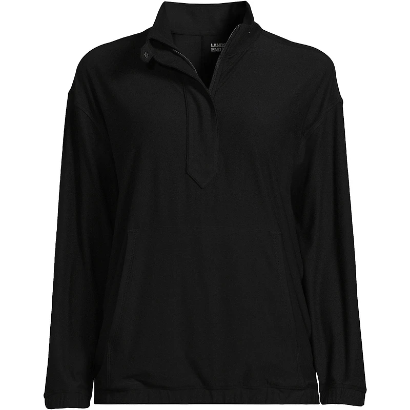 Lands' End Women's Long Sleeve Performance Zip Front Popover Shirt