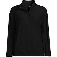 Lands' End Women's Long Sleeve Performance Zip Front Popover Shirt