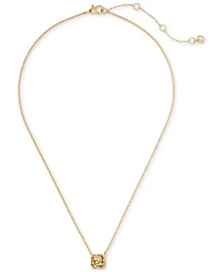 Kate Spade New York Gold-Tone Square Glitter Stone Mini Pendant Necklace, 17" + 3" extender