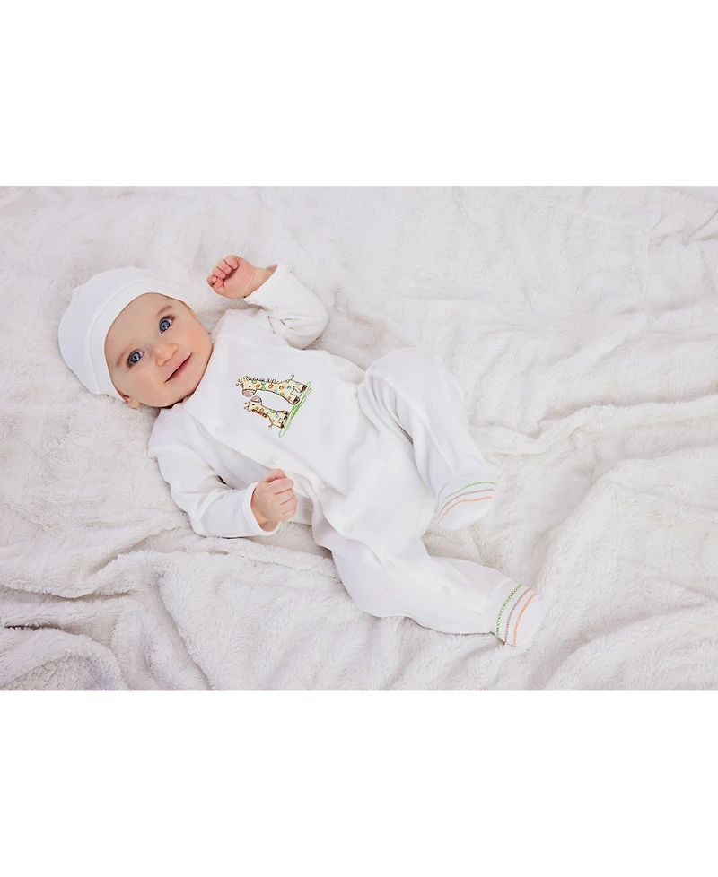 Little Me Baby Boys or Girls Giraffe Coverall with Hat, 2 Piece Set