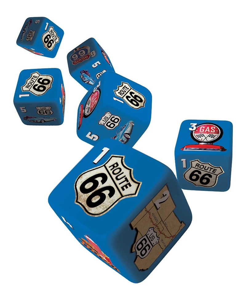 MasterPieces Route 66 - 6 Piece D6 Gaming Dice Set Ages 6 and Up