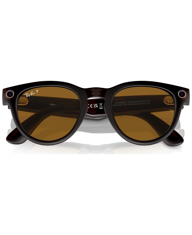 Ray-Ban Unisex Ai Meta Gen1 Headliner Polarized Sunglasses, RW4009