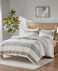 Madison Park Hollis Sherpa 3-Piece Comforter Set, Full/Queen