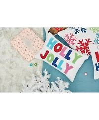 Holly Jolly Hooked Throw Pillow