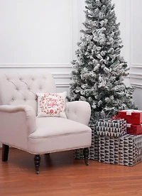 Merry Christmas Wreath 13.5' x 13.5" Embellished Throw Pillow