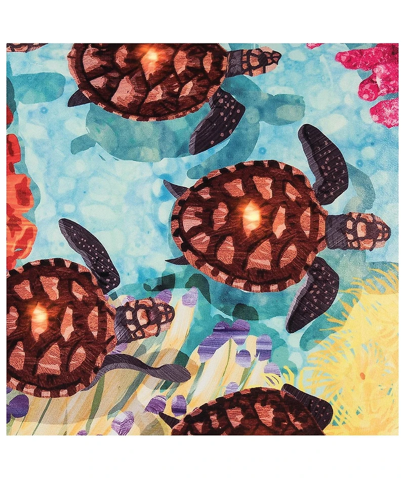 Baby Turtle Light-Up Led 18" x 18" Throw Pillow