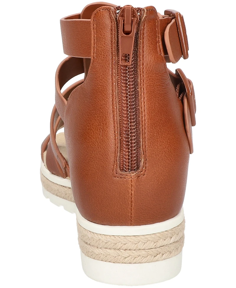 Easy Street Women's Simone Zip Wedge Sandals