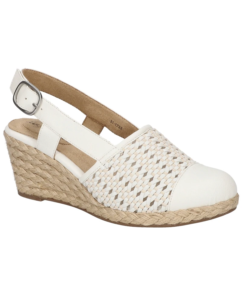Easy Street Women's Taffy Buckle Slingback Espadrille Wedges