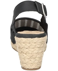 Easy Street Women's Taffy Buckle Slingback Espadrille Wedges