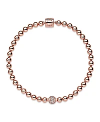 Pandora Cubic Zirconia 14K Rose Gold-Plated Beads Pave Bracelet