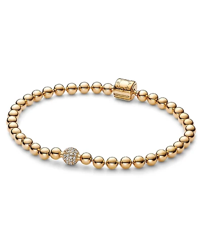 Pandora Cubic Zirconia 14K Gold-Plated Beads Pave Bracelet
