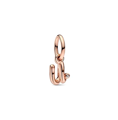 Pandora 14k Rose Gold-Plated Script Alphabet Dangle Charm - Gold