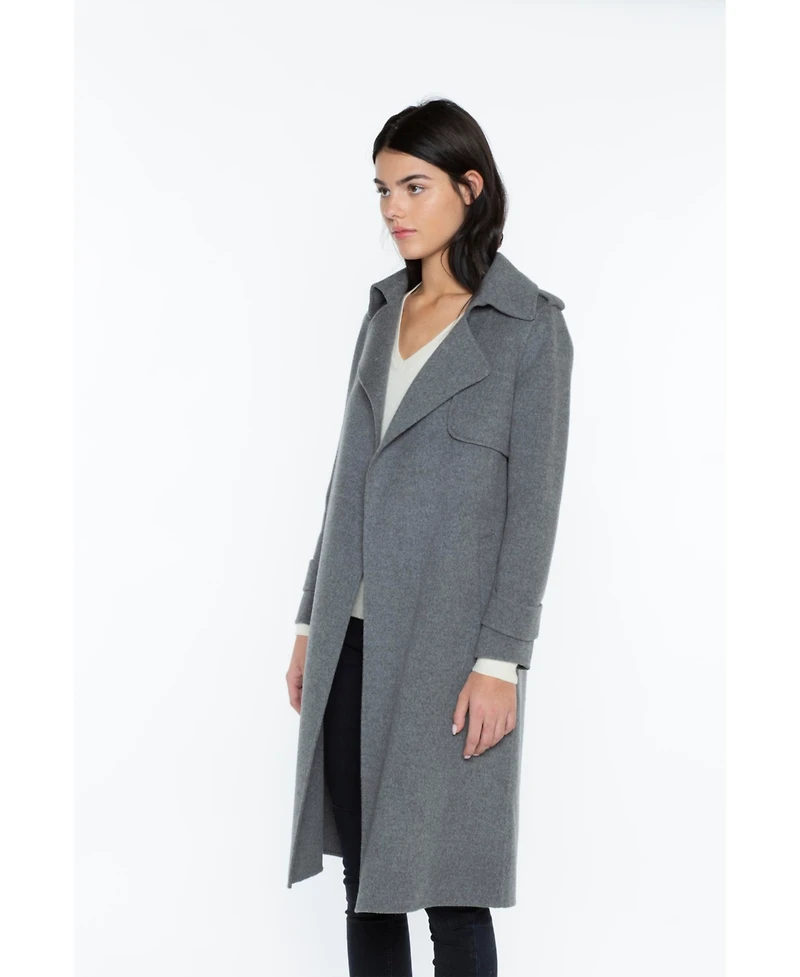 Jennie Liu Women's Cashmere Wool Double-faced Overcoat