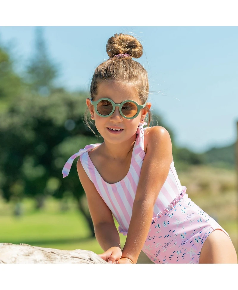 Toddler, Child Girl Pink Sea Shoulder Tie Swimsuit