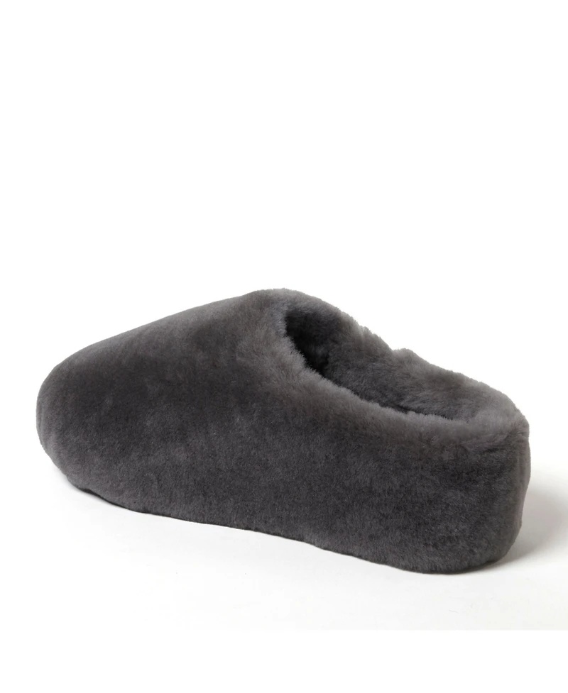 Fireside by Dearfoams Women's Maryboro Genuine Shearling Platform Fuzzy Clog Slipper