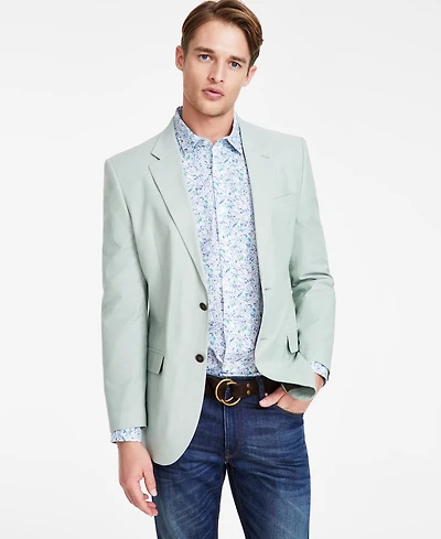 Nautica Men's Modern-Fit Chambray Sport Coat