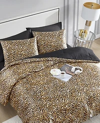 Juicy Couture Monica Leopard Satin 2-Pc. Reversible Comforter Set, Twin/Twin Xl