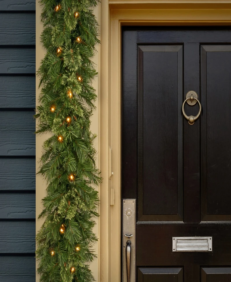 National Tree Company 9' x 10" Wispy Willow Garland with 50 Clear Lights