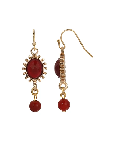 2028 Glass Crystal Bead Oval Drop Earrings