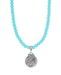 2028 Acrylic Faux Turquoise Bead Horse Pendant Necklace