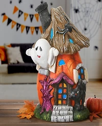 National Tree Company 18" Pumpkin Haunted House with Led Light