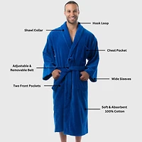 Alpine Swiss Pure Cotton Men Terry Cloth Bathrobe Super Absorbent Hotel Spa Robe