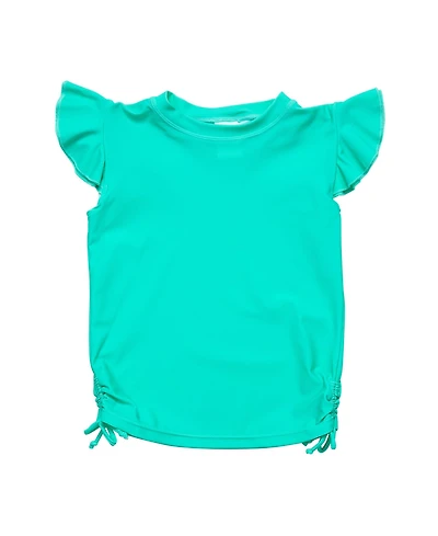 Toddler, Child Girls Mint Sustainable Flutter Sleeve Rash Top