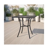 Emma+Oliver Commercial Grade 28" Square Colorful Metal Garden Patio Table