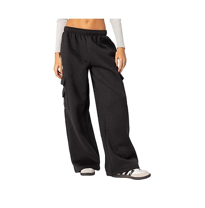 Edikted Women's Wide leg cargo sweatpants