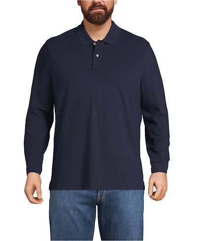 Lands' End Men's Comfort First Long Sleeve Mesh Polo Shirt