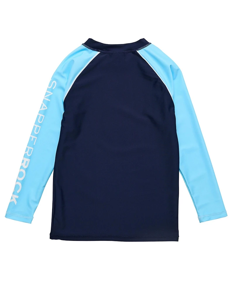 Navy Lt Blue Sleeve Ls Rash Guard Top