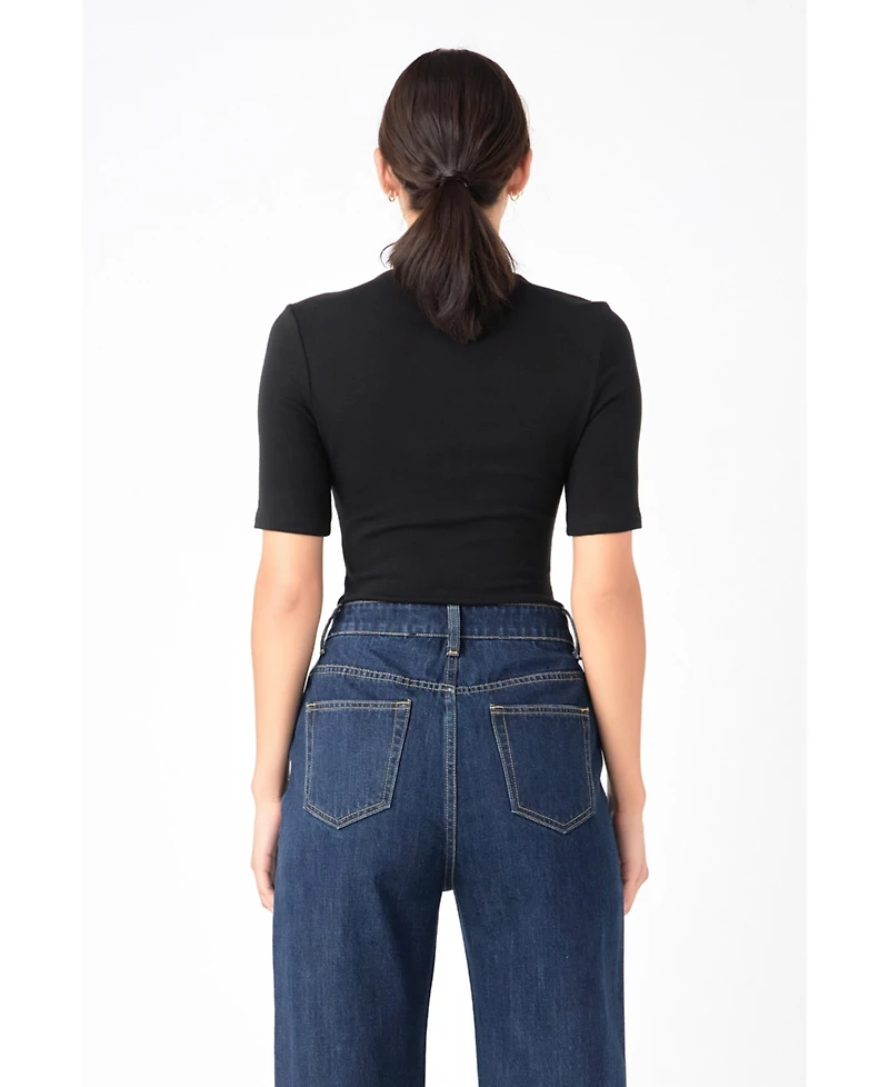 Women's Soft Mock Neck Bodysuit