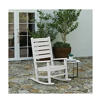 Fielder Contemporary Rocking Chair, All-Weather Hdpe Indoor/Outdoor Rocker