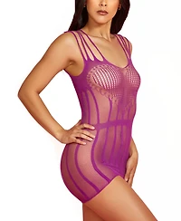 Hauty Women's Sheer Hosiery Chemise with Heart Cut Out 1 Pc Lingerie