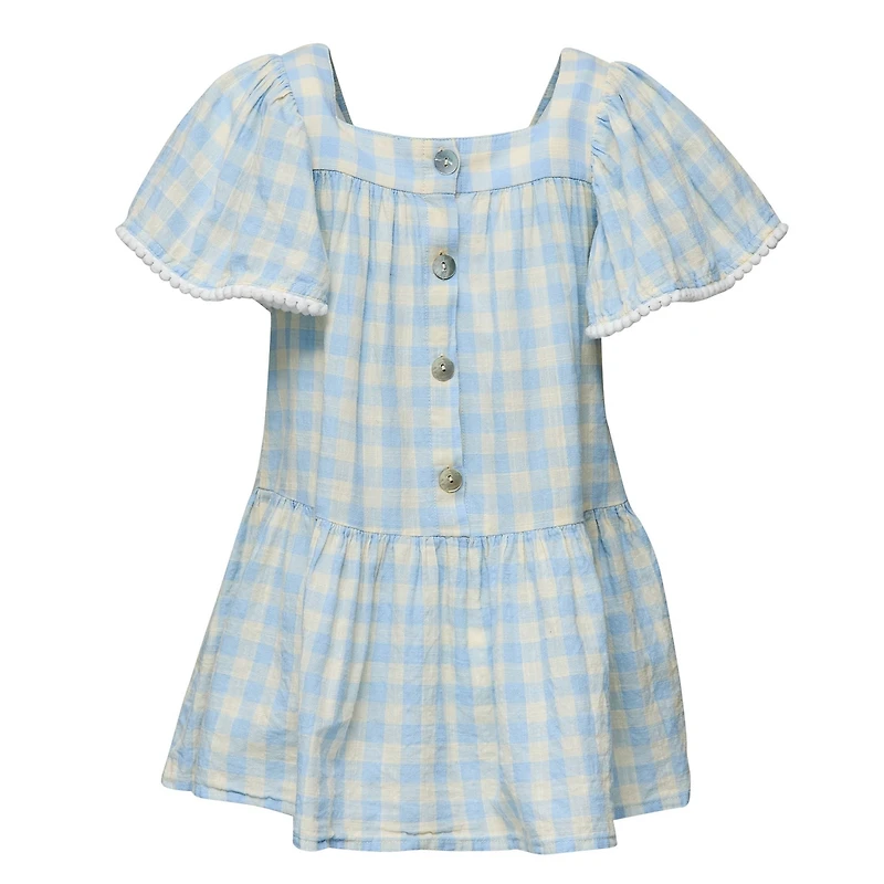 Toddler, Child Girls Cornflower Gingham Beach Dress