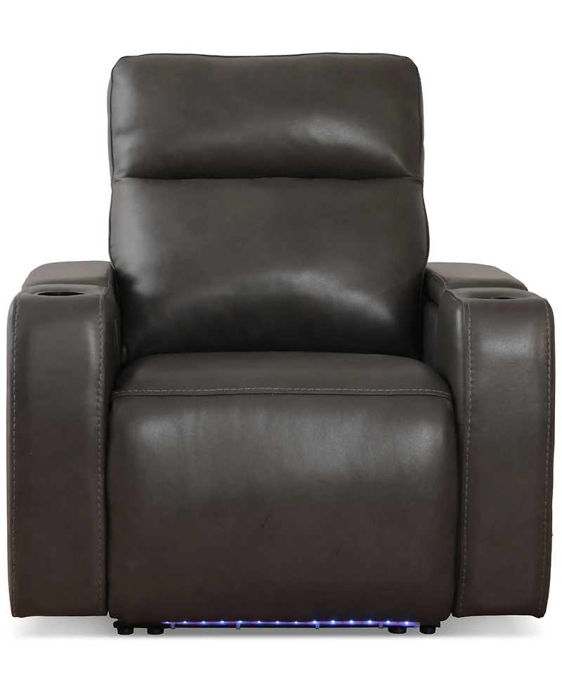 Greymel 37" Zero Gravity Leather Chair with Power Headrest, Created for Macy's