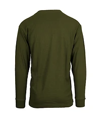 Galaxy By Harvic Men's Oversized Waffle-Knit Thermal Henley Shirt