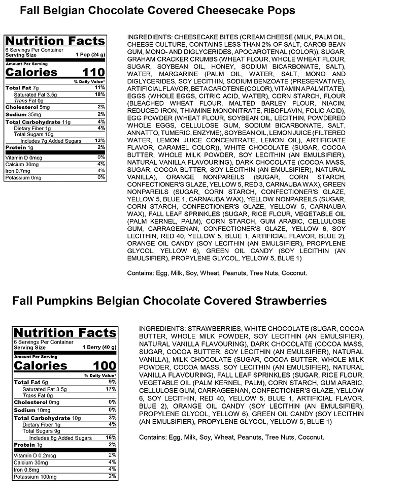 Chocolate Covered Company Fall Belgian Chocolate Covered Strawberries and Mini Cheesecake Pops, 12 Pieces