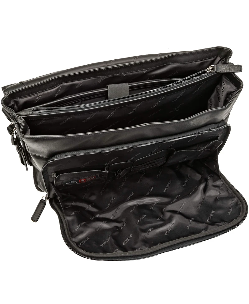 Mancini Men's Buffalo Double Compartment Briefcase for 15.6" Laptop , Tablet