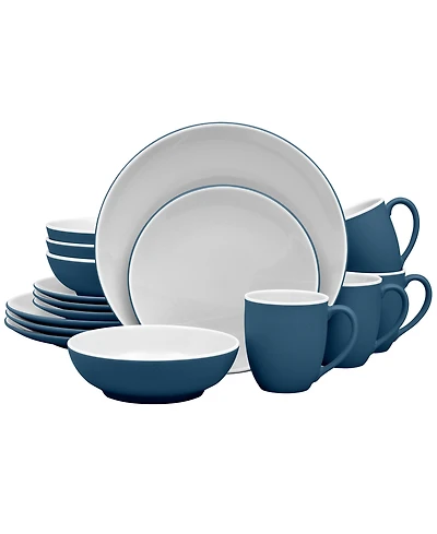 Noritake ColorTrio Coupe 16 Piece Dinnerware Set, Service for 4