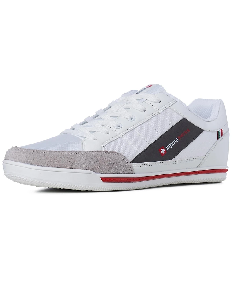 Alpine Swiss Men's Stefan Retro Sneakers For Men Stylish Low-Top Shoes with Suede Trim Perfect Casual Footwear Fashion Tennis