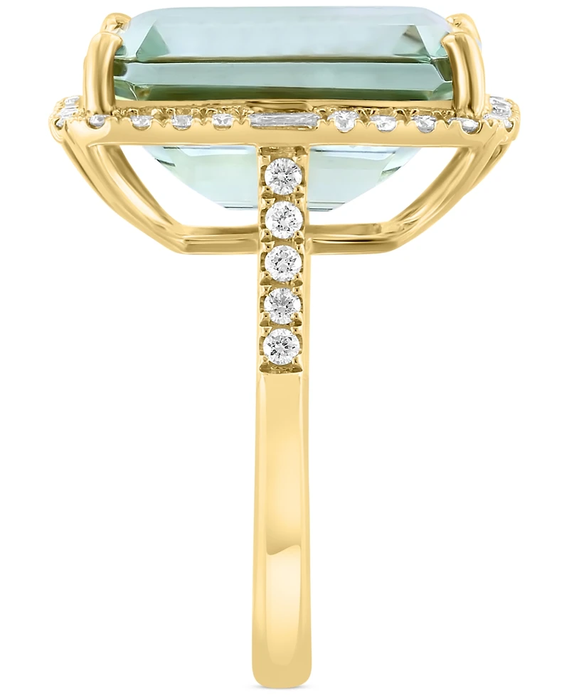 Effy Amethyst (10-3/4 ct. t.w.) & Diamond (3/8 Halo Ring 14k Gold (Also available Citrine, Green Quartz Black Onyx)