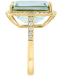 Effy Amethyst (10-3/4 ct. t.w.) & Diamond (3/8 Halo Ring 14k Gold (Also available Citrine, Green Quartz Black Onyx)