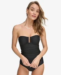 Dkny Women's Textured Shirred One-Piece Swimsuit